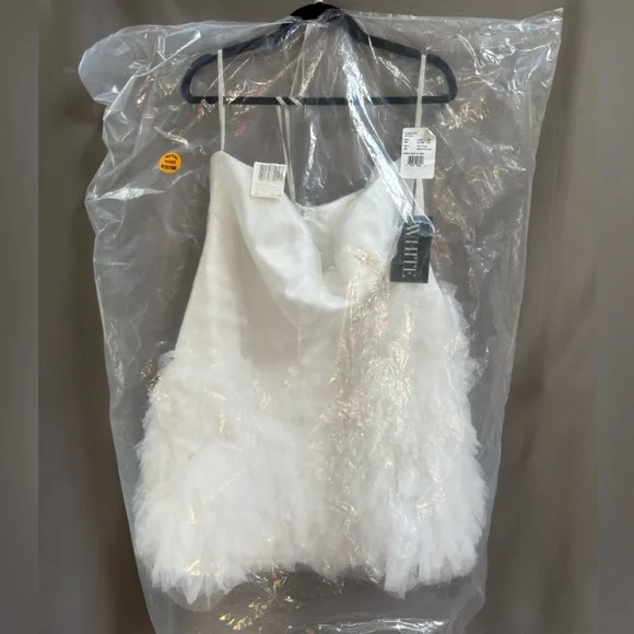 NWT Vera Wang White Wedding Dress Plus Size 18W Strapless Tulle Short Bridal - Picture 11 of 16